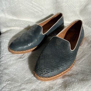 PIKOLINOS Perforated Teal Loafers